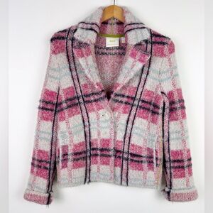 Anthropologie Maeve Aurelia Plaid Sweater Jacket